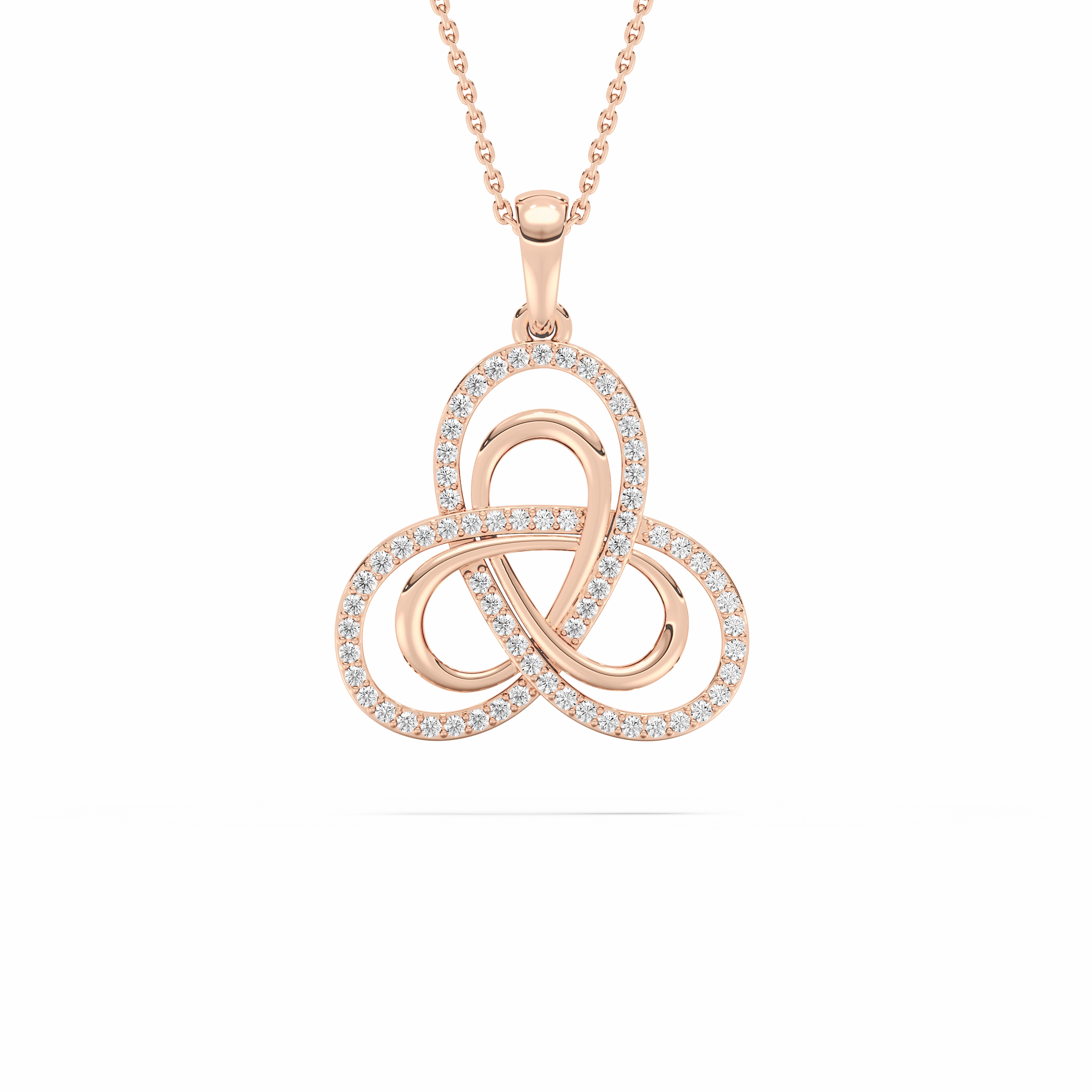 1/2 ctw Round Lab Grown Diamond Infinity Knot Pendant  - 18 Inches Office Wear Item