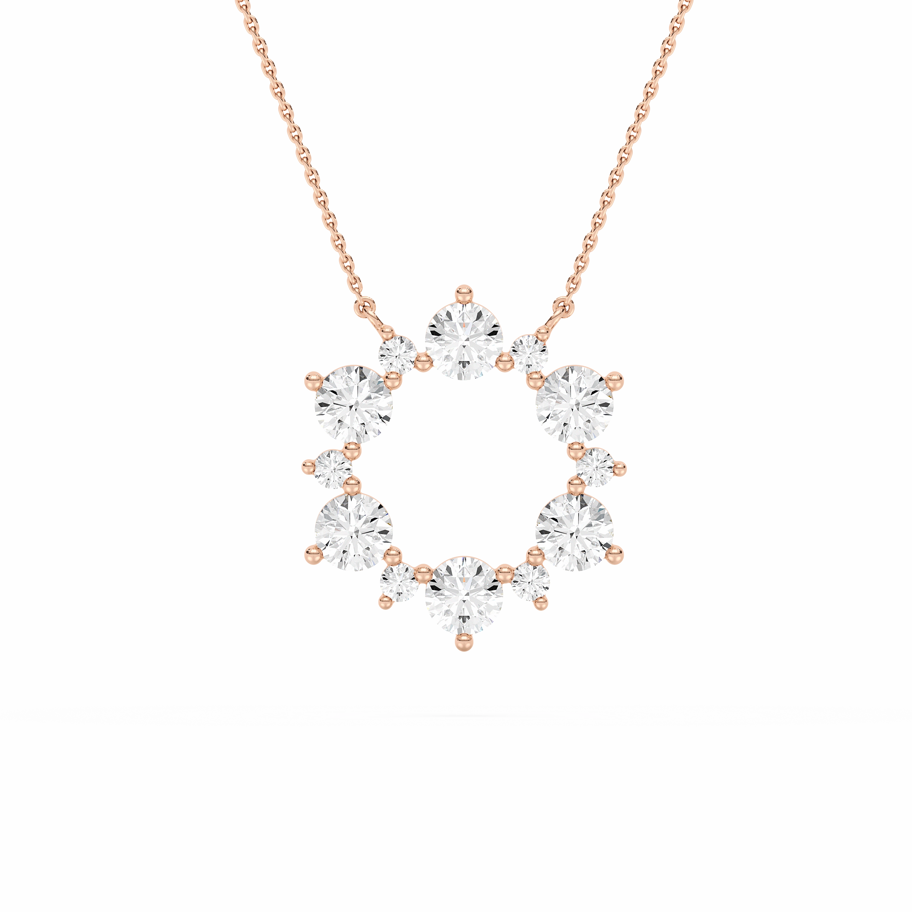 1/2 ctw Round Lab Grown Diamond Open Snowflake Pendant - 18 Inches Decorated Accessory Date Outfit