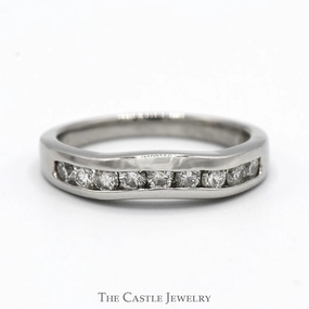 1/2cttw Curved Channel Set Diamond Wedding Band in Platinum Pure Form Classic Insignia