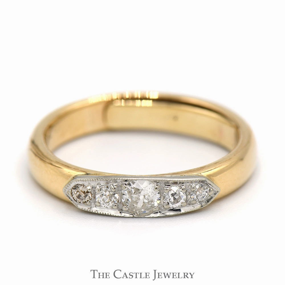 1/2cttw Old European Cut Diamond Band in 18k Yellow Gold Street Fashion