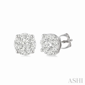 1/3 Ctw Lovebright Round Cut Diamond Stud Earrings in 14K White Gold Enduring Shine Iconic Feature