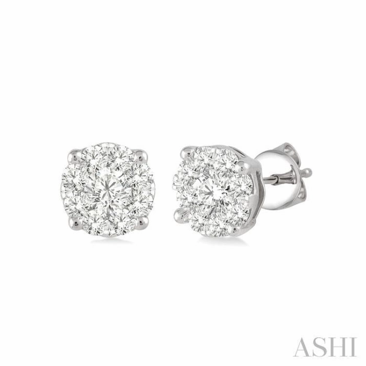 1/3 Ctw Lovebright Round Cut Diamond Stud Earrings in 14K White Gold Enduring Shine Iconic Feature