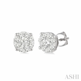 1/4 Ctw Lovebright Round Cut Diamond Stud Earrings in 14K White Gold Effortless Charm