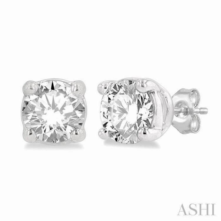 1/4 ctw Round Cut Diamond Stud Earring in 14K White Gold Luxurious Finish