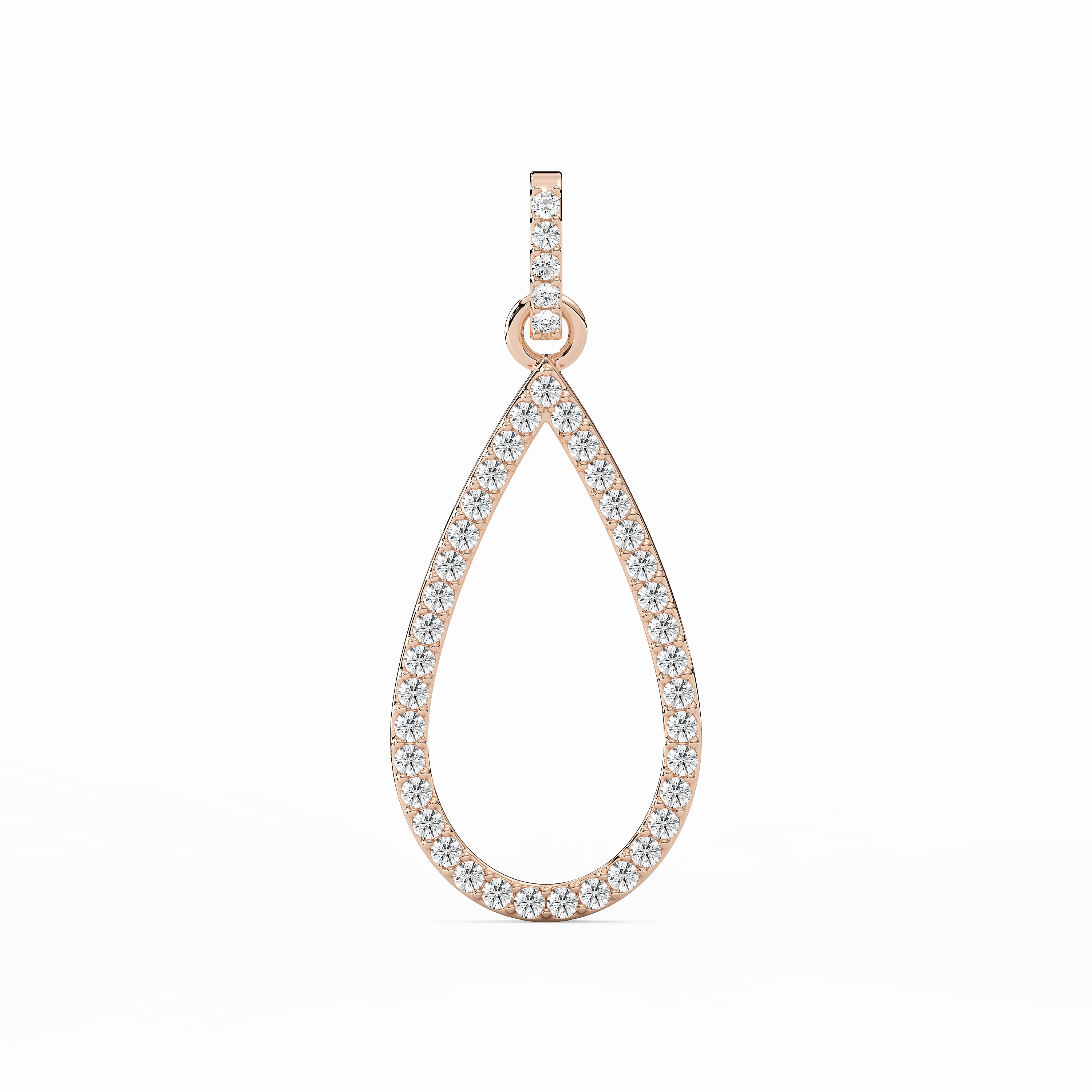 1/4 ctw Round Lab Grown Diamond Pave Teardrop Pendant  - 18 Inches Daily Style Social Media Item