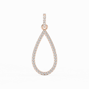 1/4 ctw Round Lab Grown Diamond Pave Teardrop Pendant  - 18 Inches Solo Travel Adornment Nature Lover