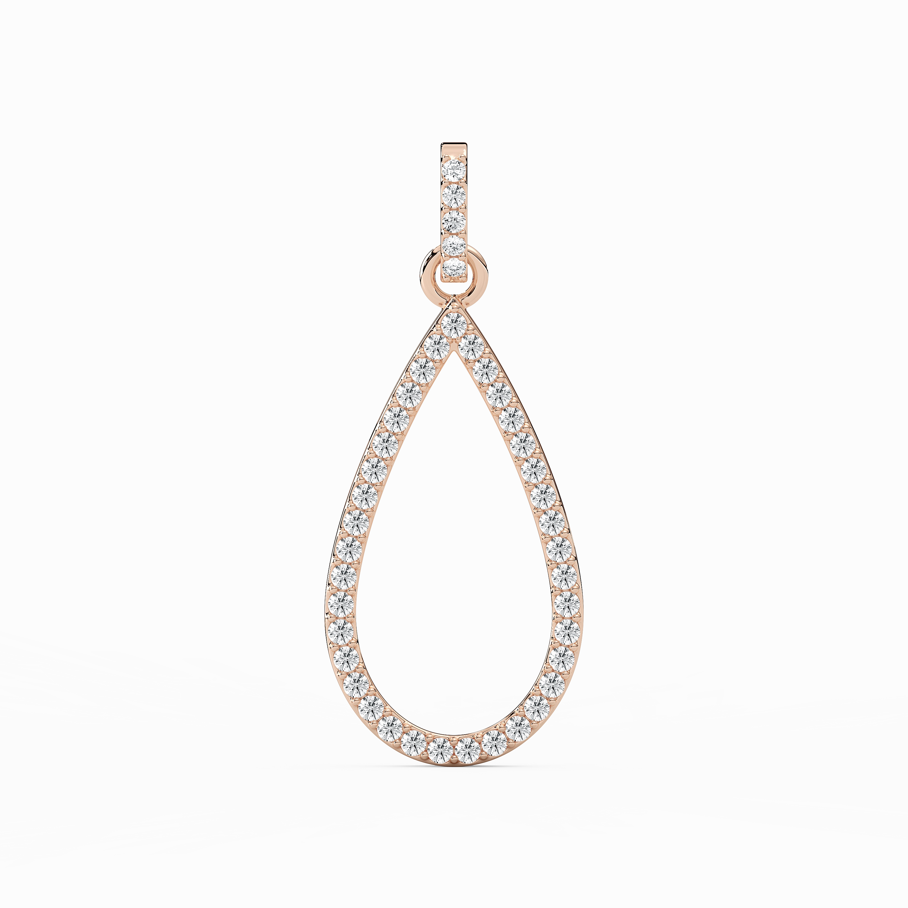 Home Gift Elegant Choice 1/4 ctw Round Lab Grown Diamond Pave Teardrop Pendant  - 18 Inches