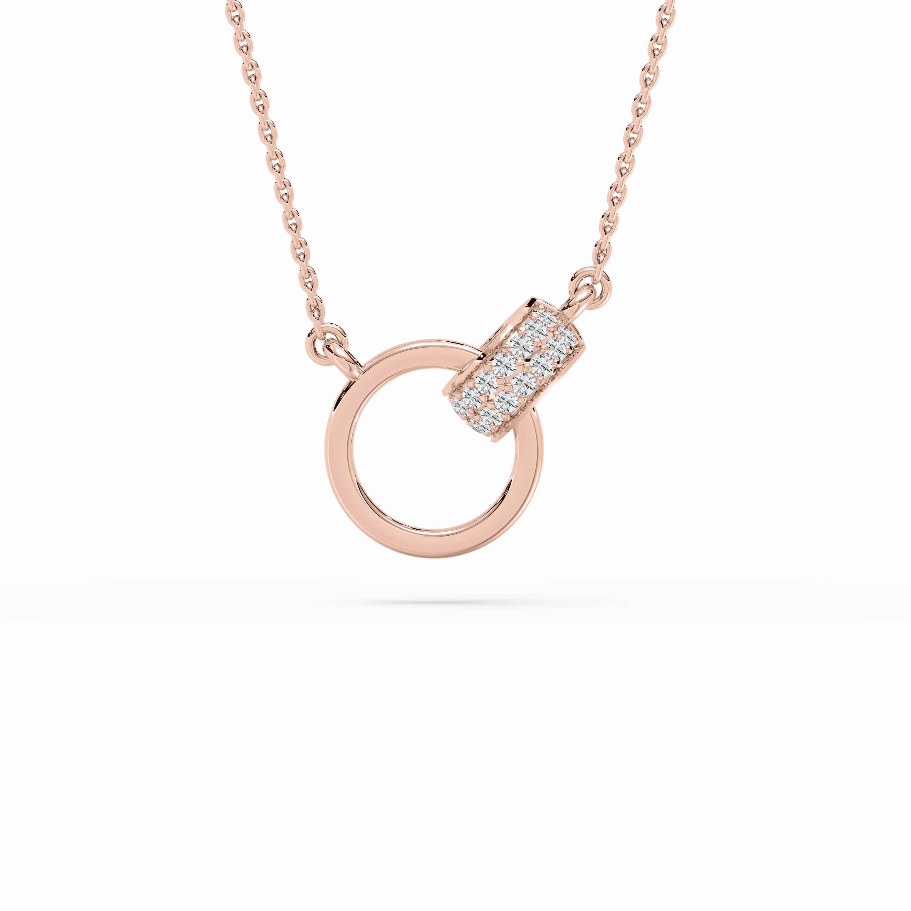 1/5 ctw Round Lab Grown Diamond Modern Interlocking Pendant - 18 Inches Casual Chain Accessory Formal Present