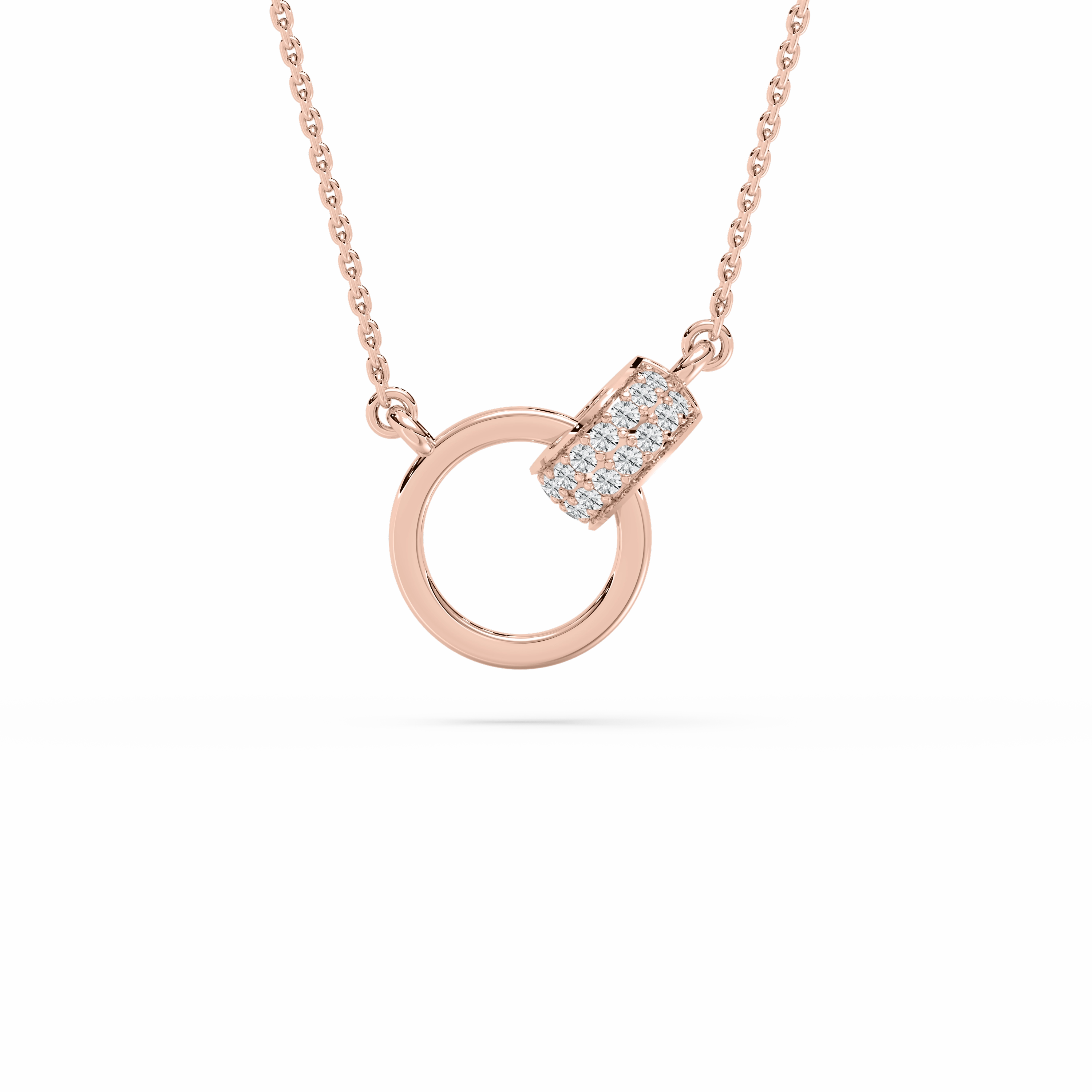 1/5 ctw Round Lab Grown Diamond Modern Interlocking Pendant - 18 Inches Fantastic Adornment Cultural Event