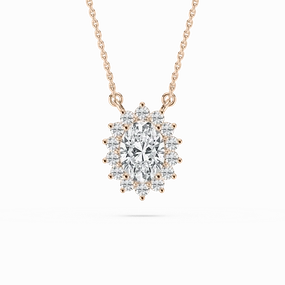 1 ? ctw Oval and Round Lab Grown Diamond Star Pendant - 18 Inches Gorgeous Accessory Beautiful Jewelry