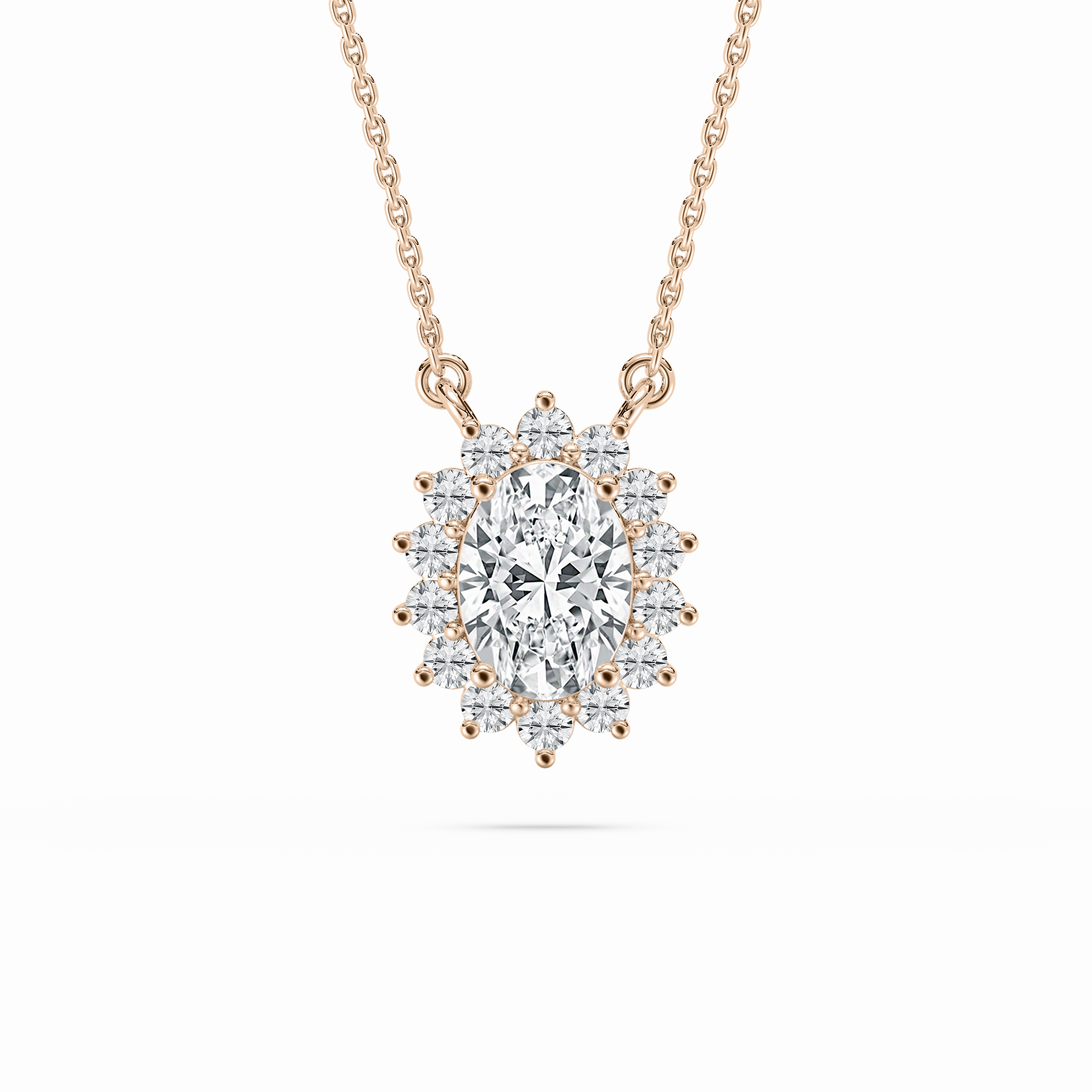 1 ? ctw Oval and Round Lab Grown Diamond Star Pendant - 18 Inches Gorgeous Accessory Beautiful Jewelry