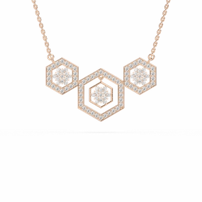 1 ? ctw Round Lab Grown Diamond Geometric Harmony Necklace - 18 Inches Contemporary piece