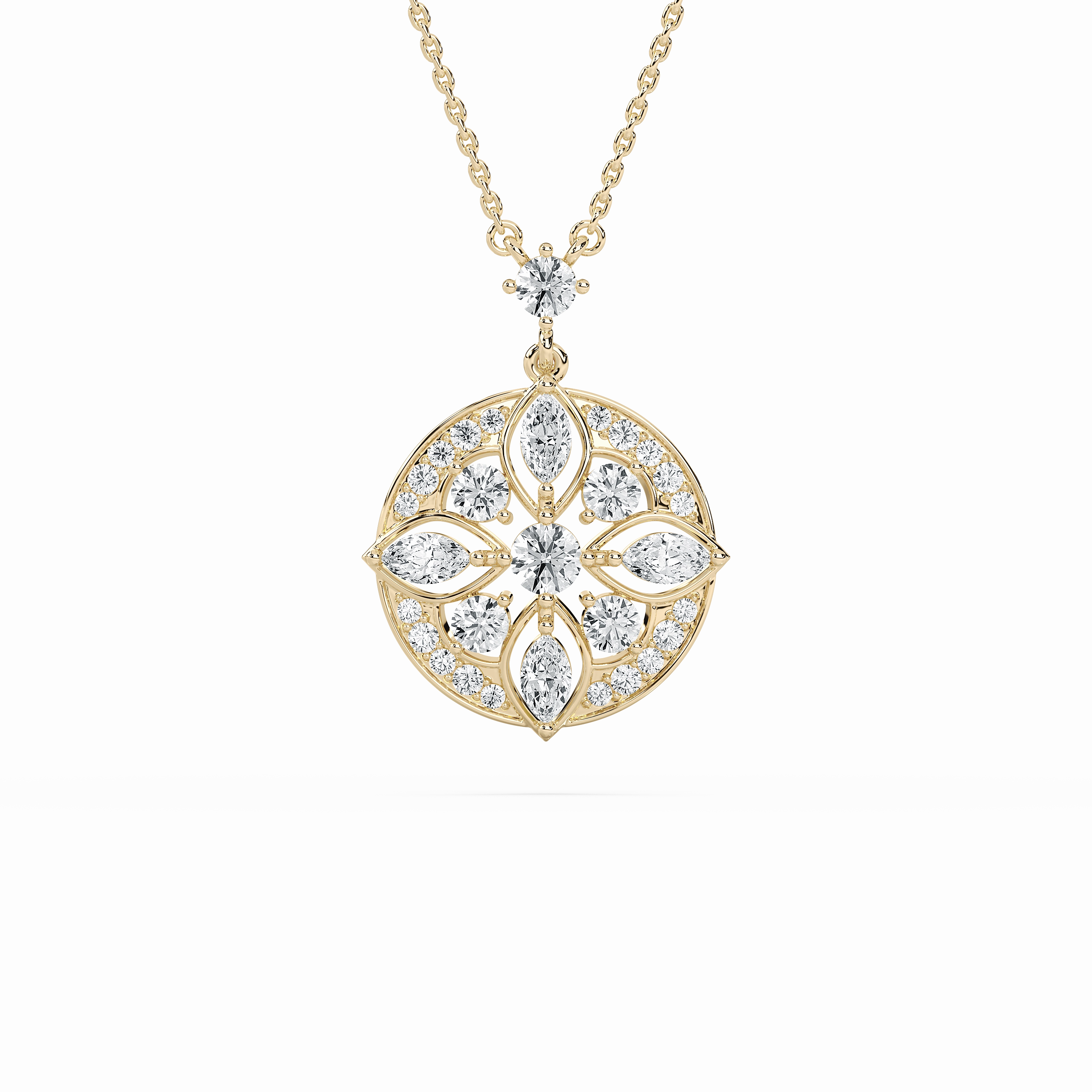 1 ? ctw Round Lab Grown Diamond Heritage Pendant  - 18 Inches Travel Gift Splendid Jewelry