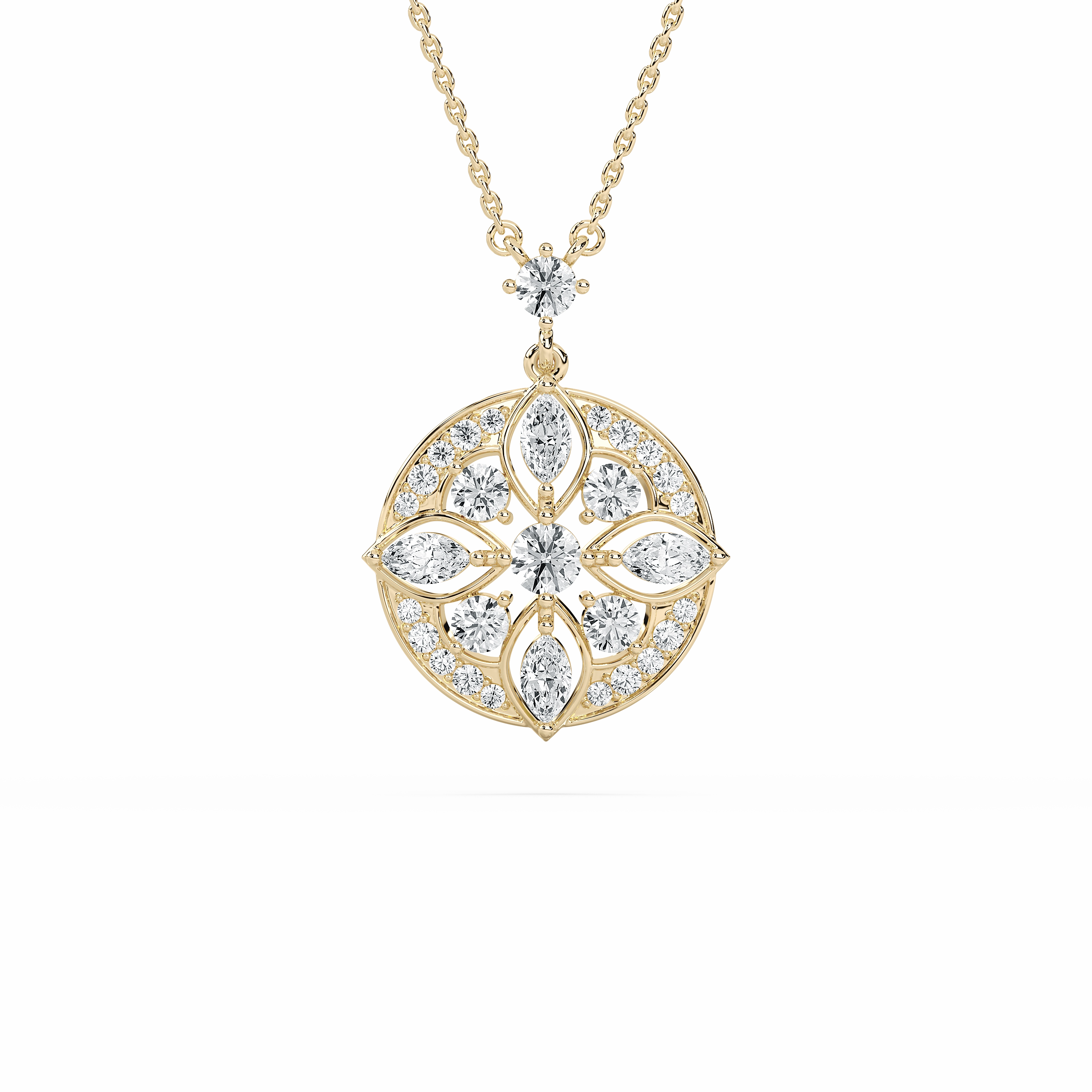Job Interview Accessory Outdoor Accent 1 ? ctw Round Lab Grown Diamond Heritage Pendant  - 18 Inches