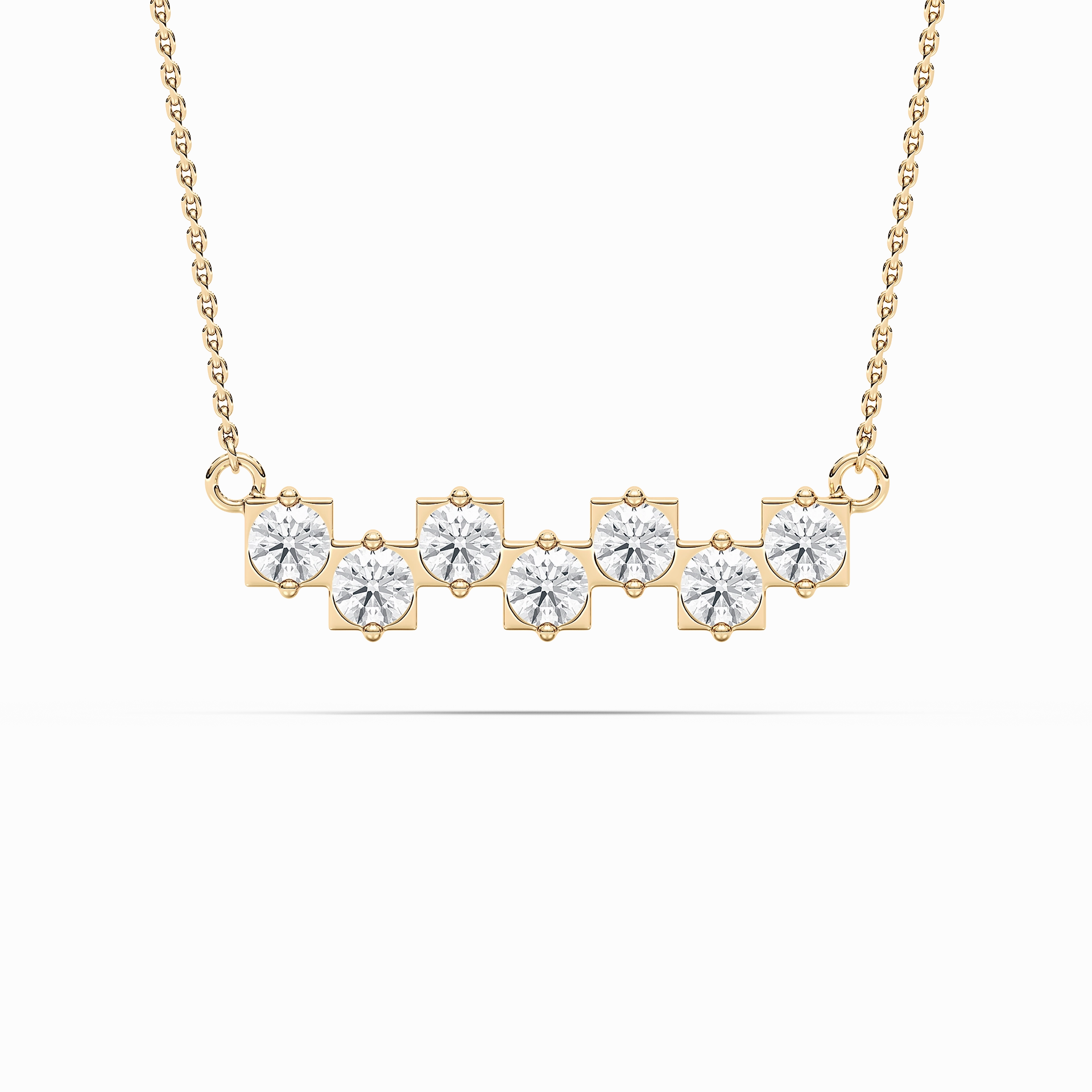 Urban Lifestyle Mother Gift 1 ? ctw Round Lab Grown Diamond Seven Stones of Grace Necklace - 18 Inches