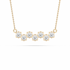 1 ? ctw Round Lab Grown Diamond Seven Stones of Grace Necklace - 18 Inches Splendid Piece Evergreen Item