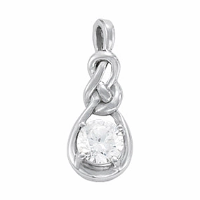 1 CT Round Diamond Love Knot Pendant Classic Feature