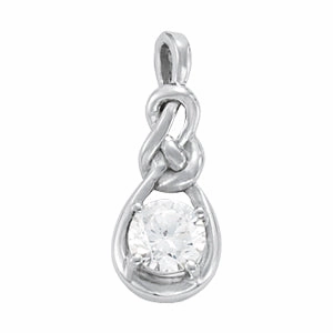 Soft Sparkle Casual Detail 1 CT Round Diamond Love Knot Pendant