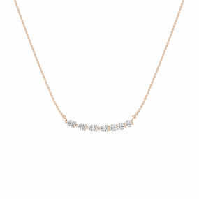 1 ctw Pear and Round Lab Grown Diamond Bar Necklace - 18 Inches Fine Accessory Office Detail