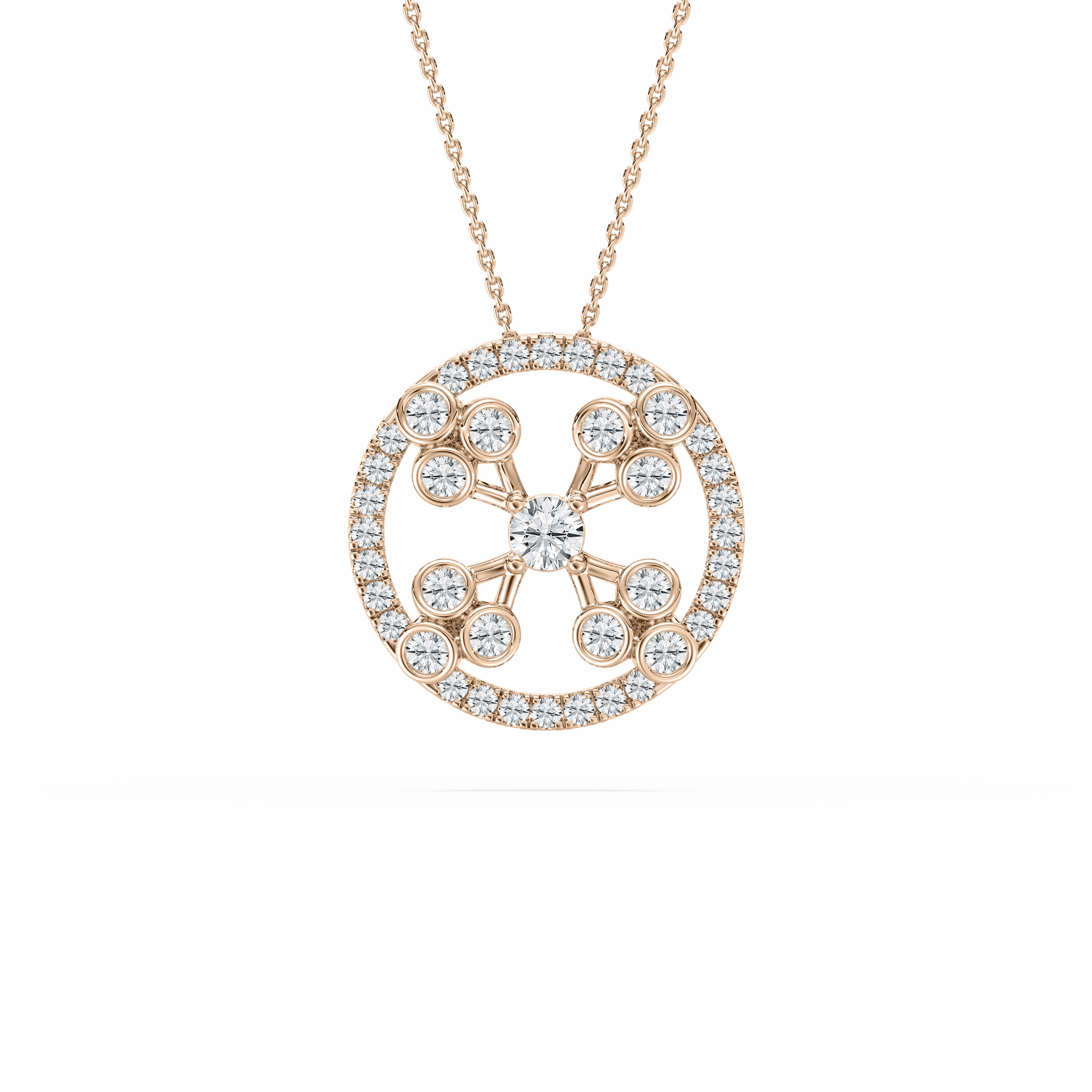 Weekend Outfit Ethical Item 1 ctw Princess Lab Grown Diamond Clover Halo Pendant - 18 Inches