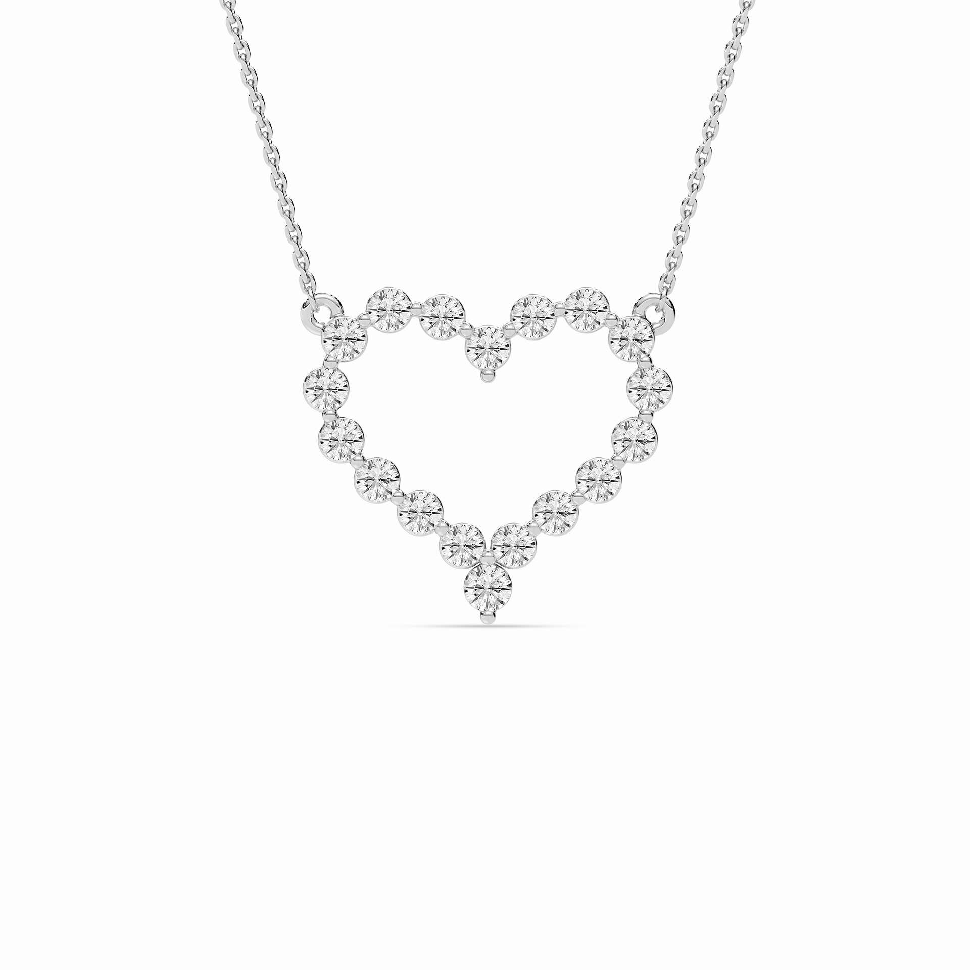 1 ctw Round Lab Grown Diamond Everlasting Heart Pendant  - 18 Inches Perfect Piece