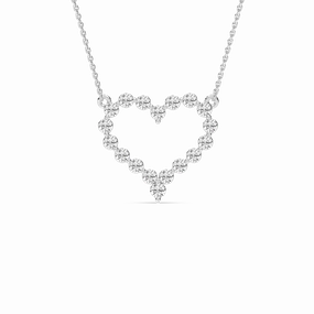 1 ctw Round Lab Grown Diamond Everlasting Heart Pendant  - 18 Inches Sweet Touch