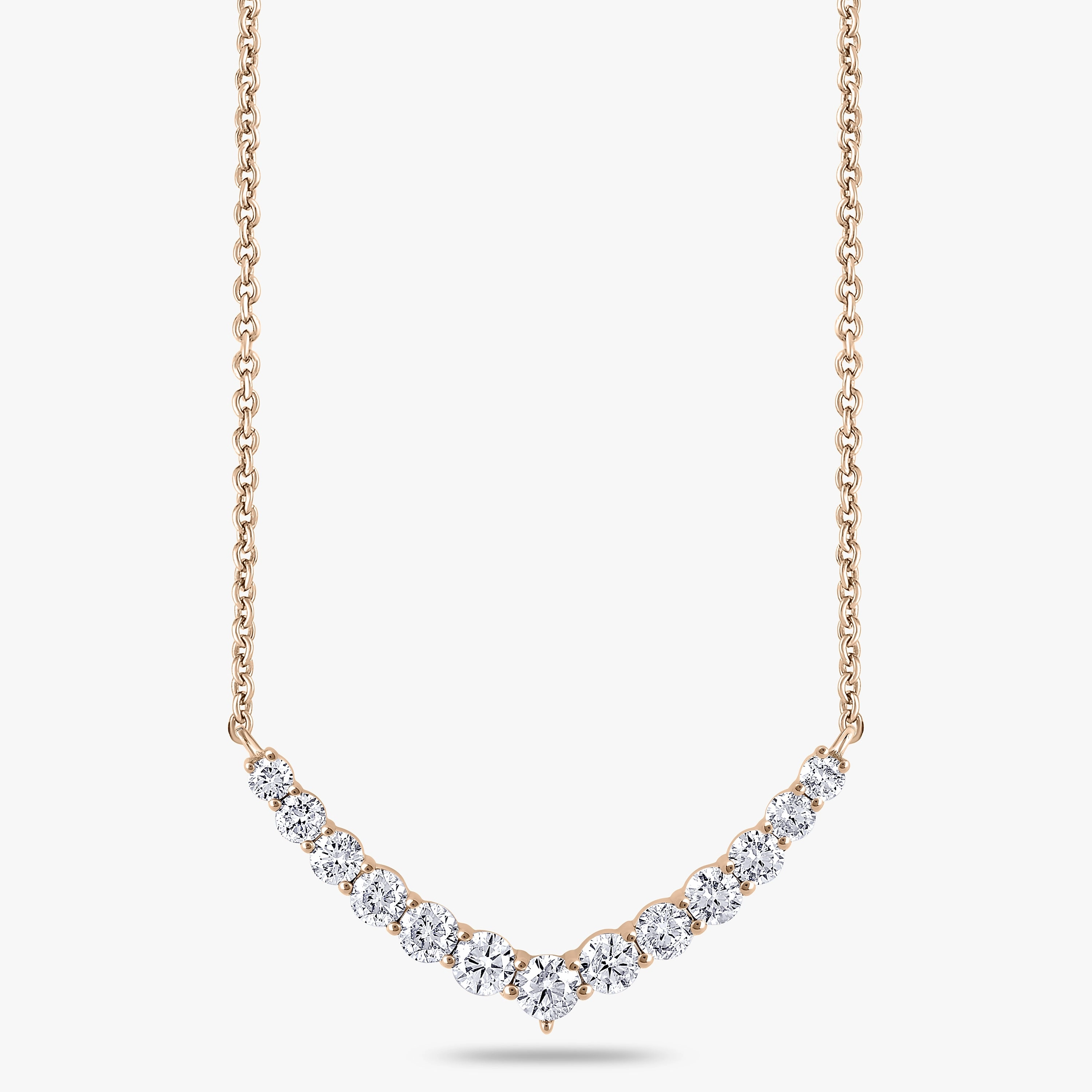 Pure Touch 1 ctw Round Lab Grown Diamond Graduated Necklace - 18 Inches