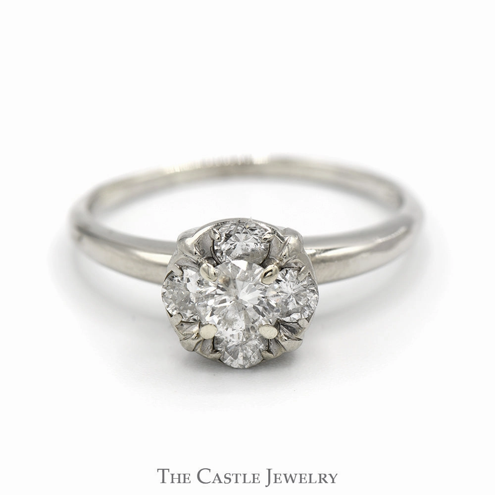 Artistic Symbol 1cttw 5 Round Diamond Cluster Ring in 14k White Gold