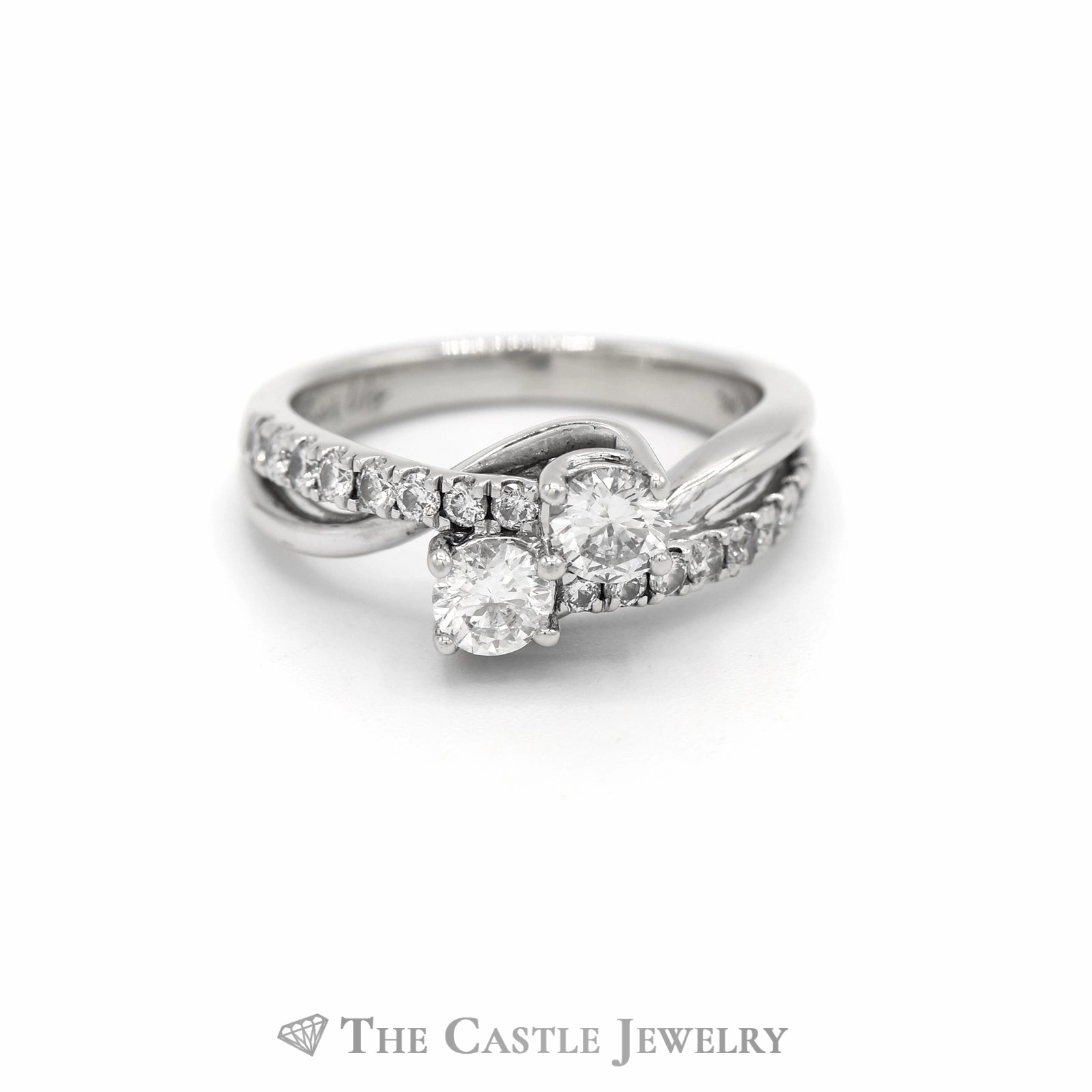 1CTTW Ever Us Bypass Designed Engagement Ring in 14KT White Gold Autumn Collection