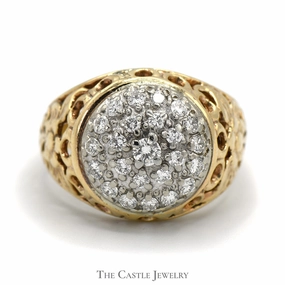 1cttw Kentucky Diamond Cluster Ring in 10k Yellow Gold Chic Present