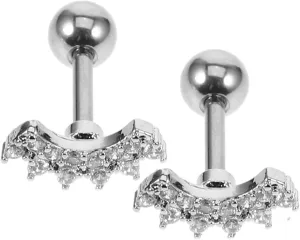1Pair Elegant Zircon Inlaid Ear for Women Opal Ear Jewelry Stylish Ear Studs for Daily Wear and Special Occasions