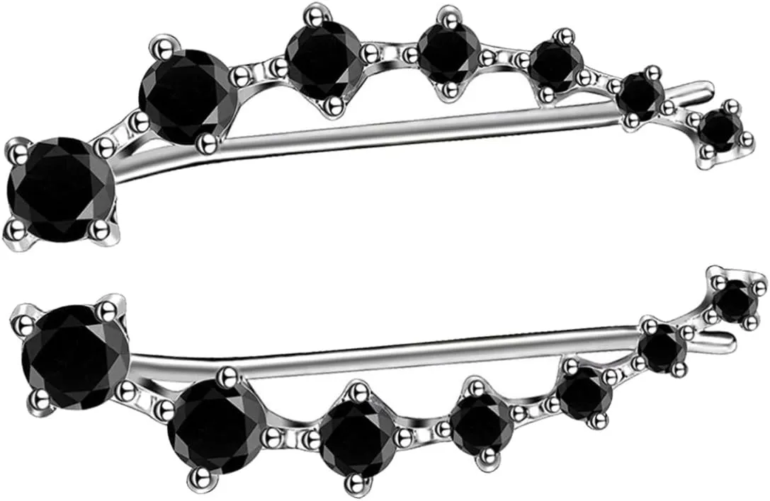 1Pair Zircon Ear Cuff Jewelry for Women Minimalist Hook Earrings with Sparkly Zircon Embellishment Stylish Accessory for Various Occasions Present for