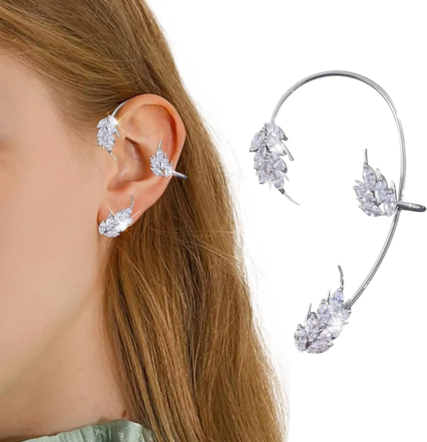 1PC Women Butterfly Ear Cuff Elegant Climber Wrap Around Earrings No Piercing Ear Clip