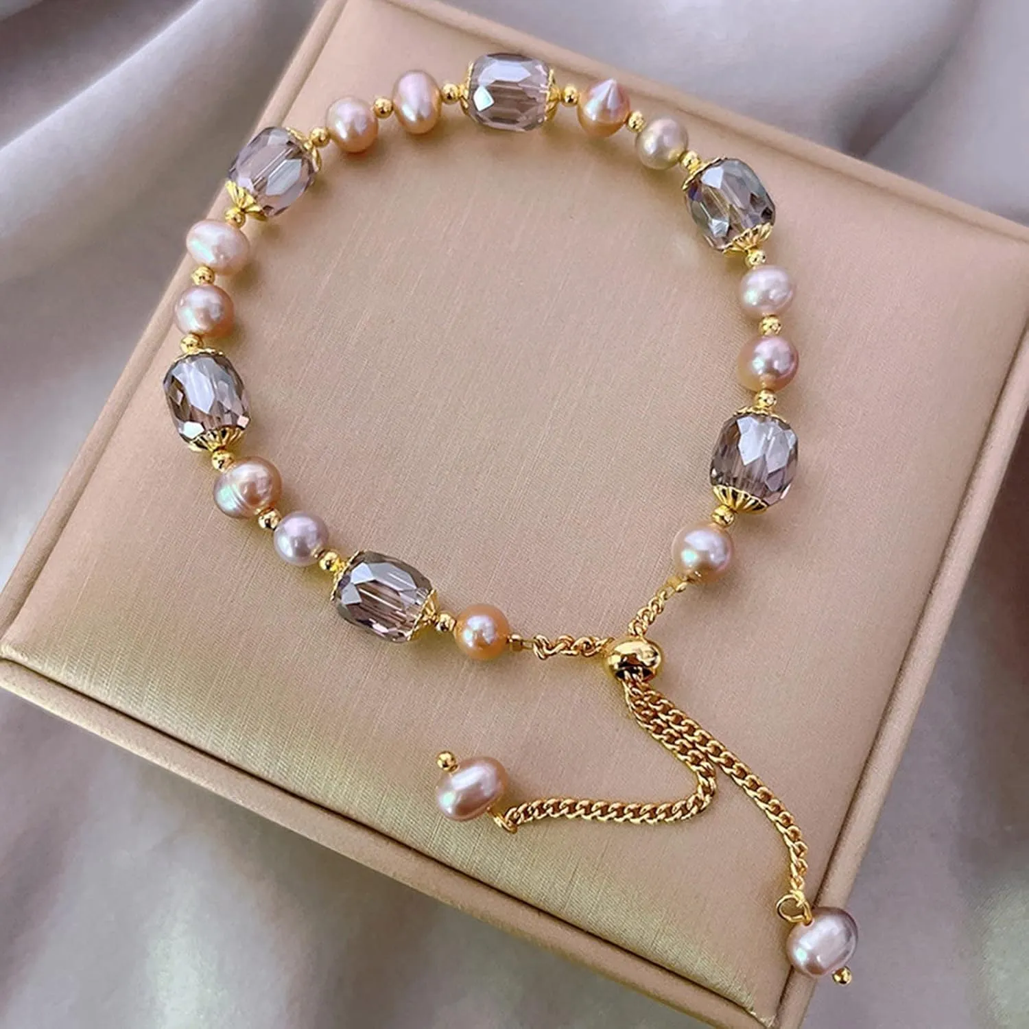 2024 Layered Pure Pearl Bracelets Vintage Stylish Handmade Bracelets Double Layer Pearl Strand Bracelet for Women