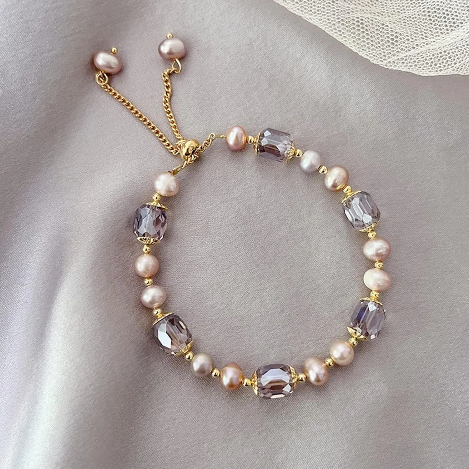 2024 Layered Pure Pearl Bracelets Vintage Stylish Handmade Bracelets Double Layer Pearl Strand Bracelet for Women