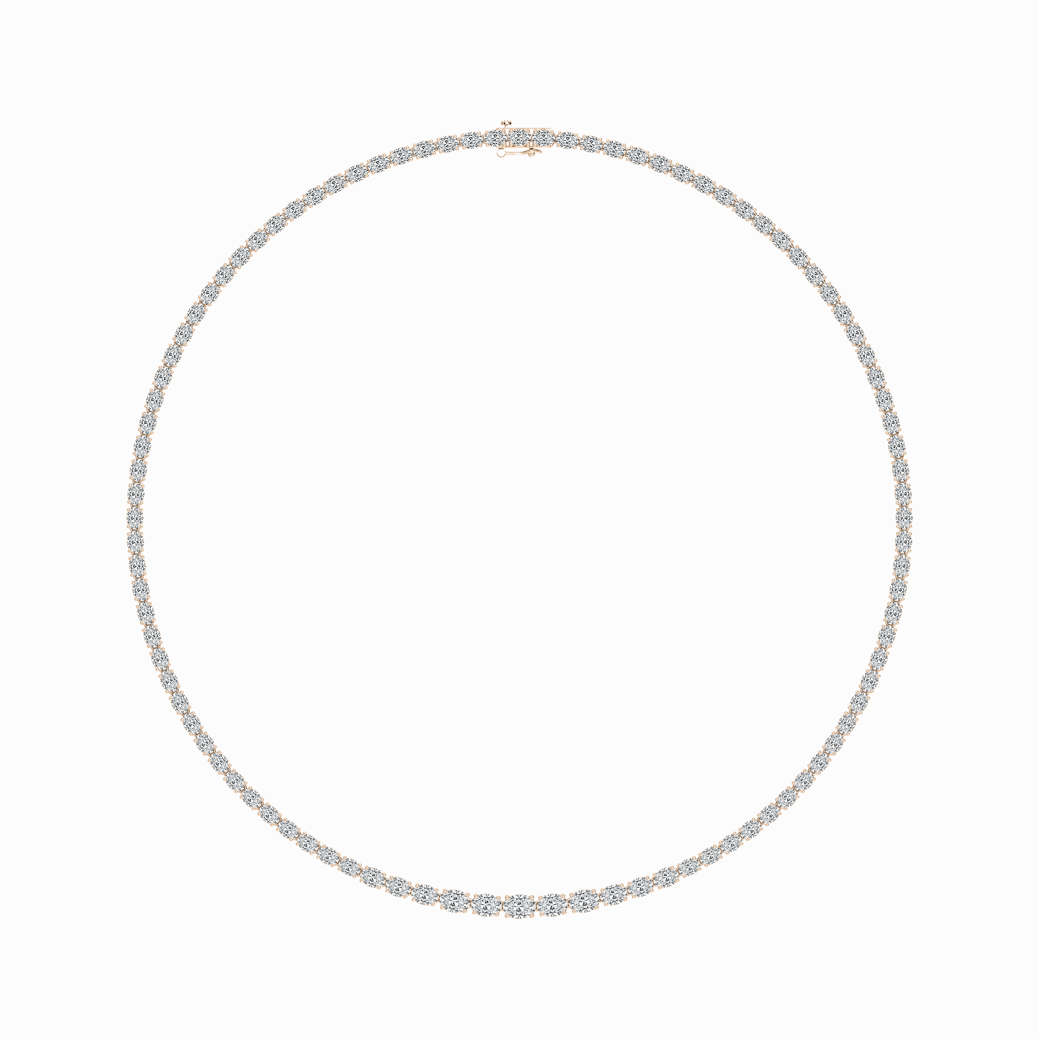 Supplying Piece For Graduation 20 ctw Oval Lab Grown Diamond East West Tennis Necklace - 18 Inches
