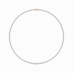 20 ctw Oval Lab Grown Diamond East West Tennis Necklace - 18 Inches Romantic Mood Personalized Item
