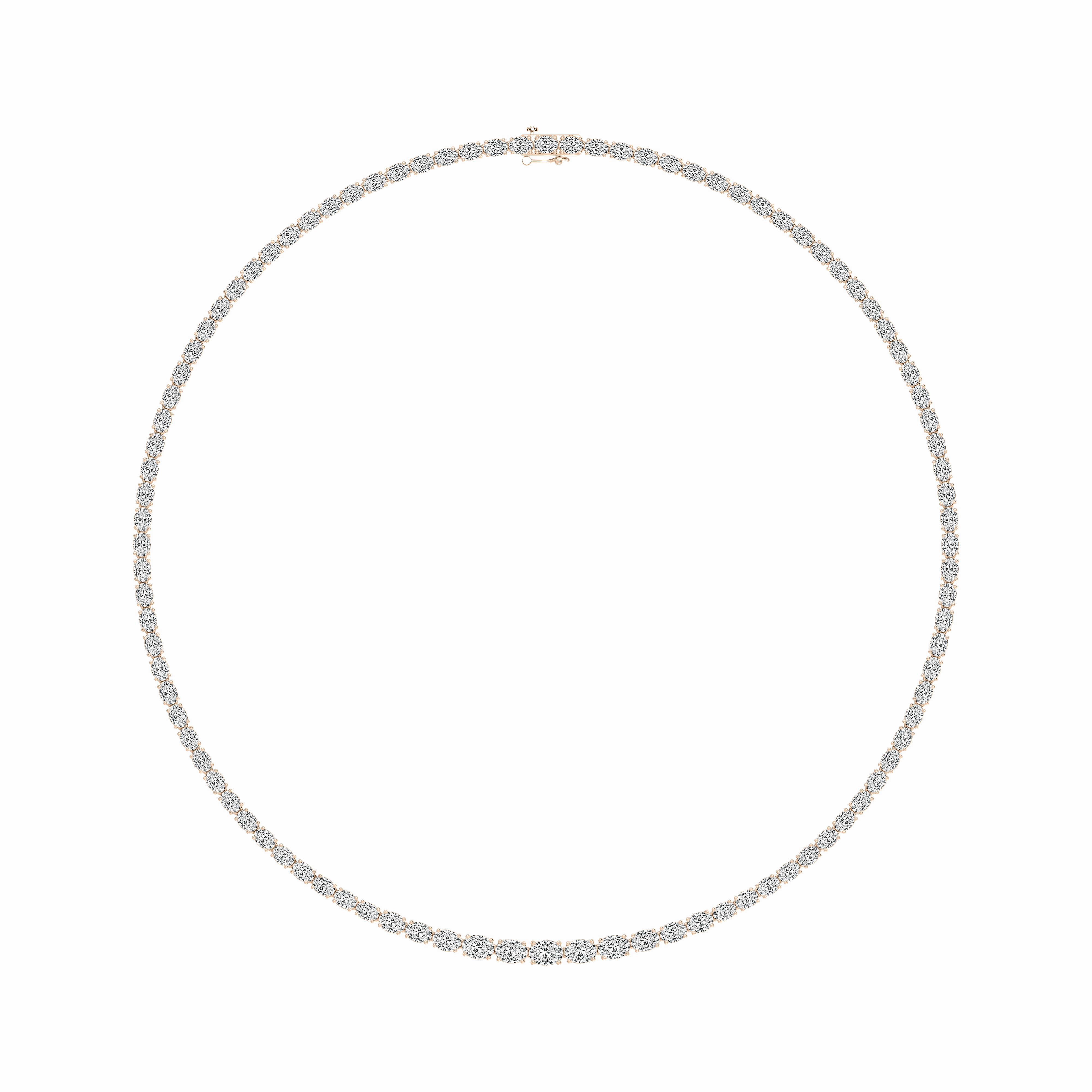 Fine Present Winter Holiday Accessory 20 ctw Oval Lab Grown Diamond East West Tennis Necklace - 18 Inches