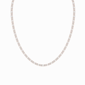 Medium Length Jewelry Iridescent Adornment 21 ctw Emerald and Round Lab Grown Diamond Classic Tennis Necklace - 18 Inches