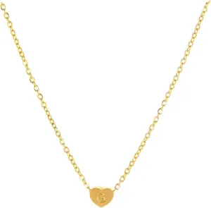 26 Letters Heart Shaped Pendant Necklace Minimalist Collarbone Chain for Women Initial Pendant Necklaces (G, One Size)
