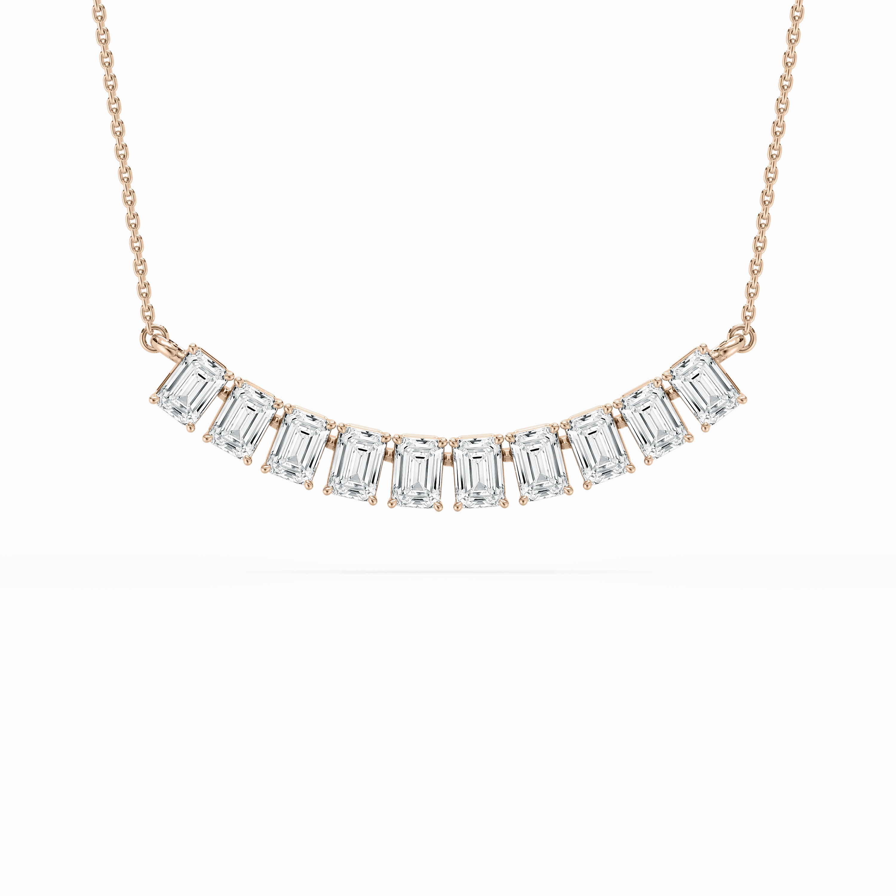 2 ? ctw Emerald Lab Grown Diamond Suspended Station Necklace - 18 Inches All Ages Party Adornment Fashion Edge