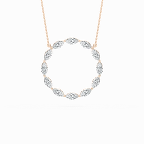 2 ? ctw Marquise Lab Grown Diamond Circle Pendant - 18 Inches Classic Ornament