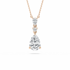 2 ? ctw Pear and Round Lab Grown Diamond Teardrop  Pendant - 18 Inches For Confidence
