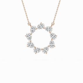 2 ? ctw Pear Lab Grown Diamond Circle Pendant - 18 Inches Contemporary Gift Excellent Item