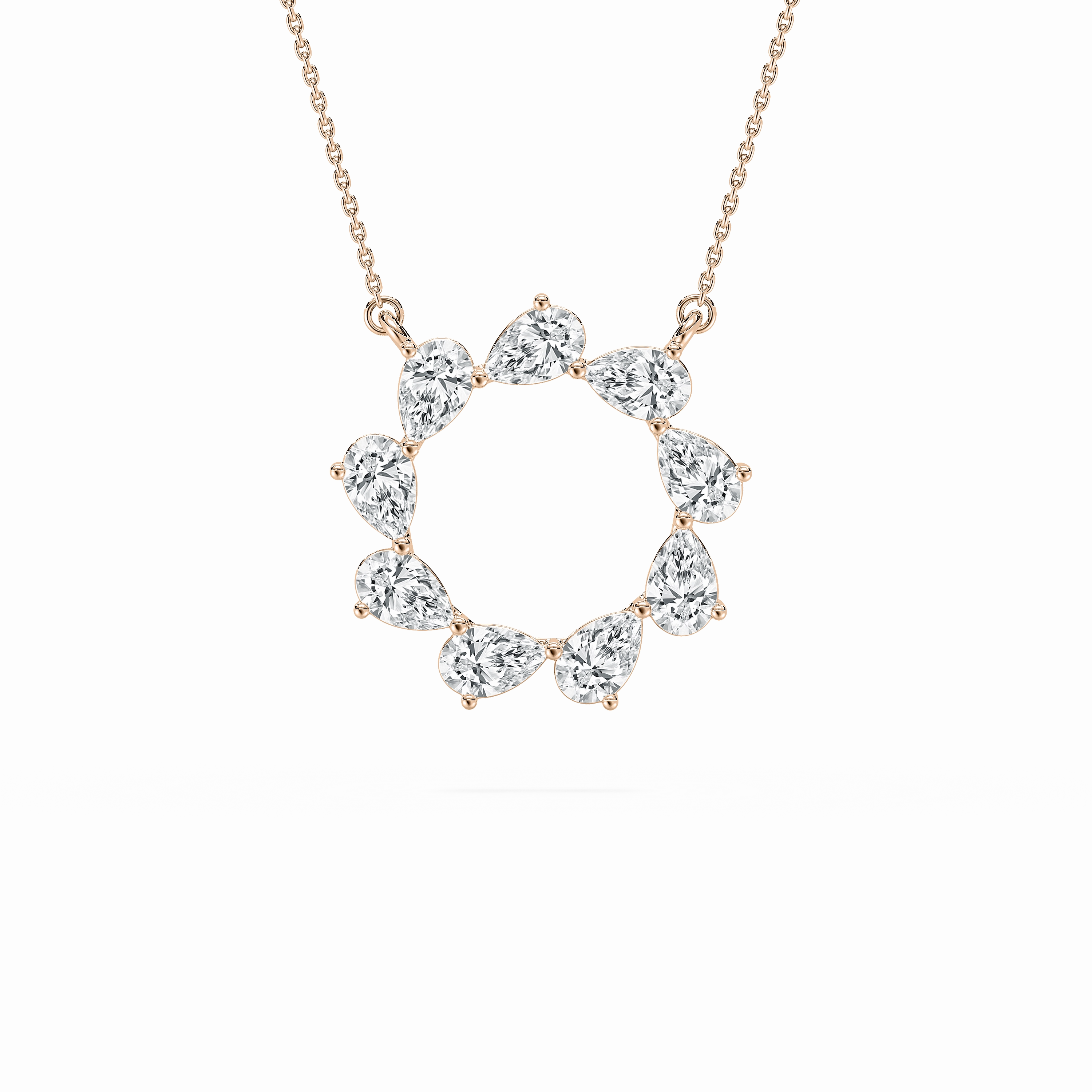 2 ? ctw Pear Lab Grown Diamond Circle Pendant - 18 Inches Fashion Present