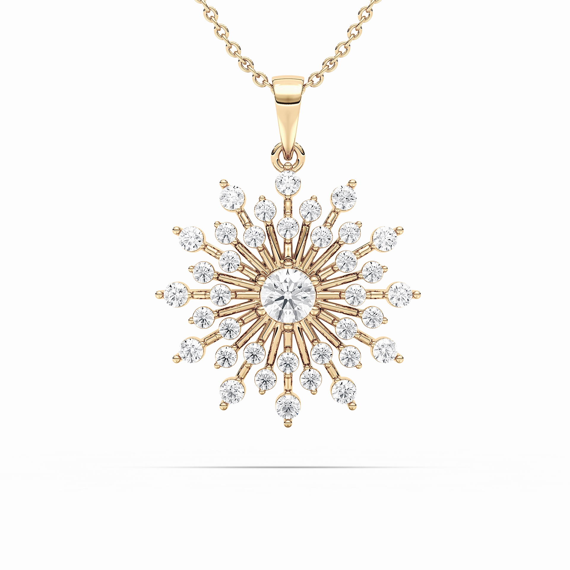 Urban Guy Superb Adornment 2 ? ctw Round Lab Grown Diamond Vintage Snowflake Pendant  - 18 Inches