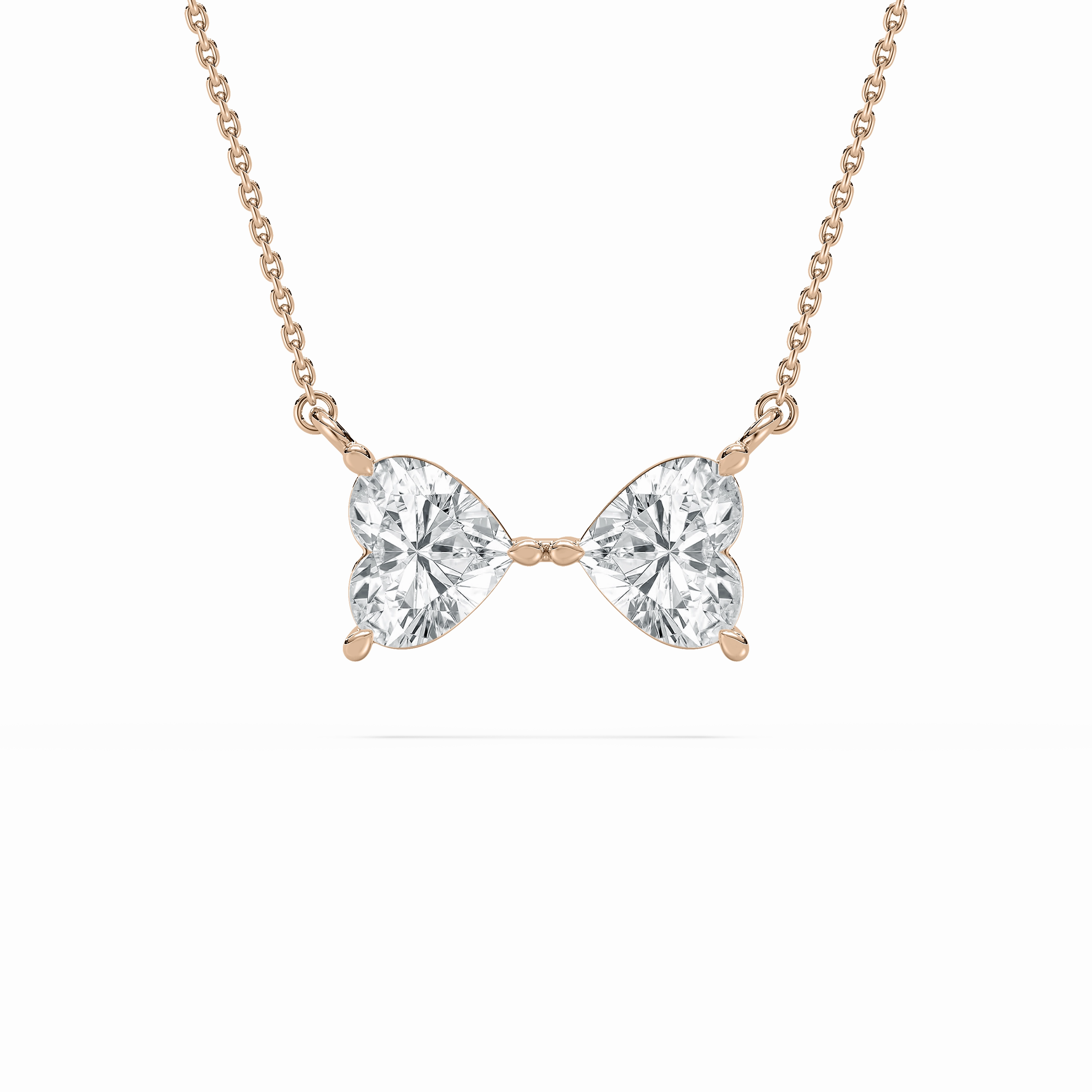 Gift For All 2 ctw Heart Lab Grown Diamond Bowtie Pendant - 18 Inches