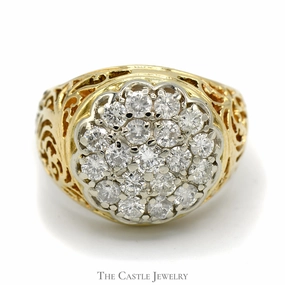 2cttw Diamond Kentucky Cluster Ring in 10k Yellow Gold Unique Trinket generic product