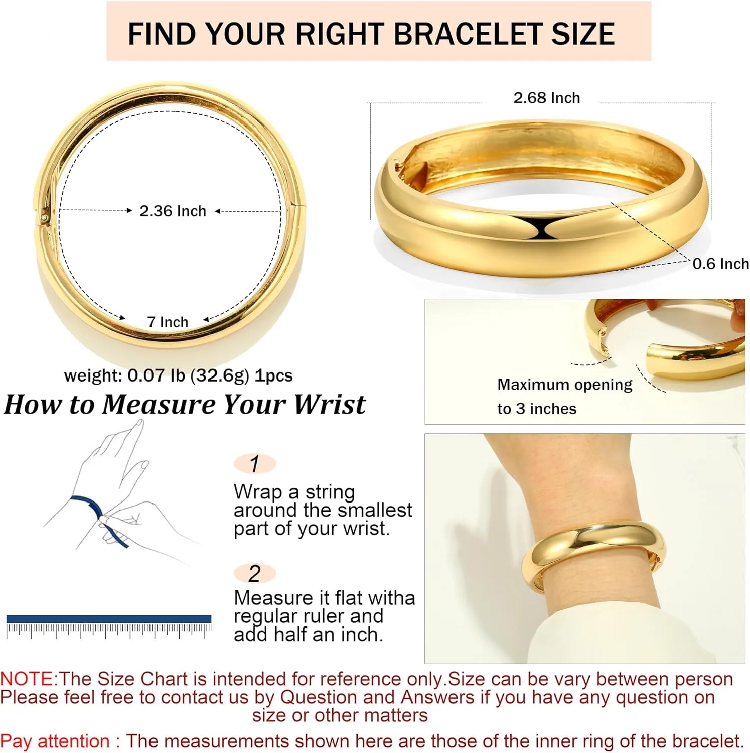2Pcs Bangle Bracelets for Women Gold Arm Cuff 14k Gold Plated Chunky Gold Bangle Set Hinged Cuff Bracelets Trendy Arm Cuff Jewelry for Women