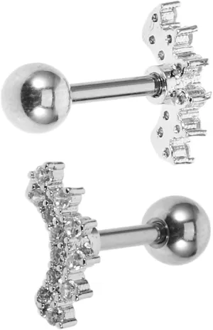 2pcs Women Earrings Studs Zircon Earring for Women Stylish Ear Jewelry for Outfits